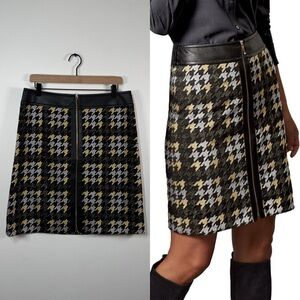 J.‎ McLaughlin Keana Black Silver Gold Metallic Skirt Size 8 NWT $188